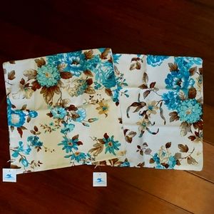 Blue Dolphin, printed floral pillow covers 18"